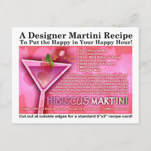Wild Hibiscus Martini Recipe Postcard