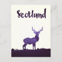 Wild Highland Scotland Stag Ink travel poster