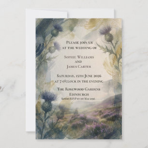 Wild Highland Thistle Celtic Wedding Invitation