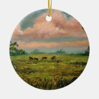 Wild Hog Hunting in Florida Ceramic Tree Decoration