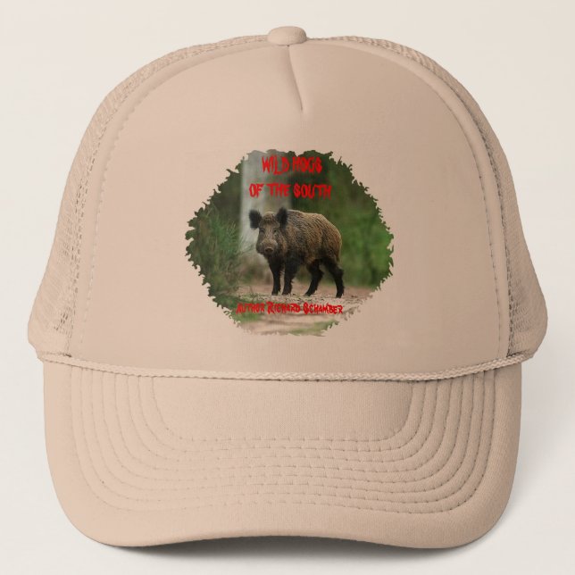 Wild Hogs Of The South,Author Richard Schamber Trucker Hat (Front)
