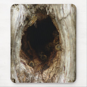 Wild Honey Bees in a Hollow Tree Mouse Mat