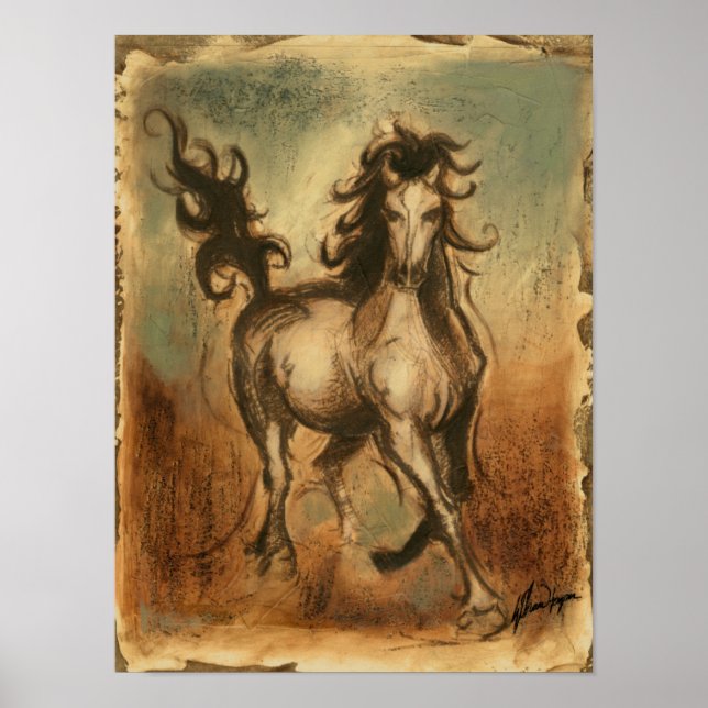 Wild Horse and Warm Colors Poster (Front)