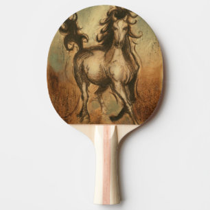 Wild Horse and Warm Colours Ping Pong Paddle
