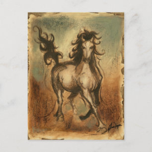 Wild Horse and Warm Colours Postcard