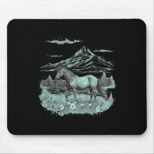 Wild Horse Art Portrait Horseback Riding Vintage G Mouse Mat