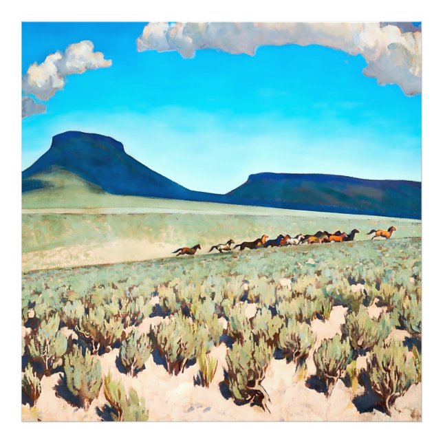 “Wild Horse Country” by Maynard Dixon Photo Print (Front)