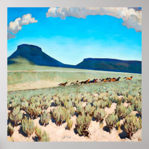 “Wild Horse Country” by Maynard Dixon Poster