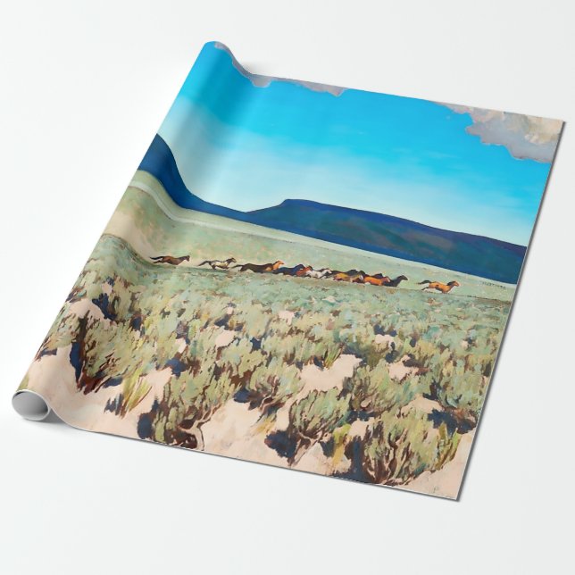 “Wild Horse Country” by Maynard Dixon Wrapping Paper (Unrolled)