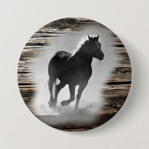 Wild Horse Galloping 7.5 Cm Round Badge