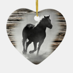 Wild Horse Galloping Ceramic Tree Decoration