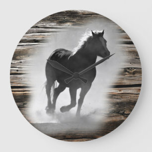 Wild Horse Galloping Large Clock