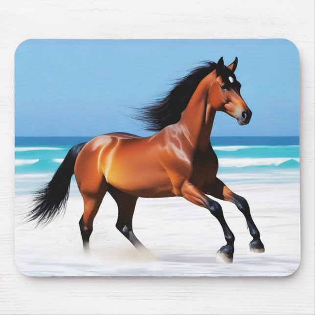 Wild Horse Galloping on a Beach Mouse Mat (Front)