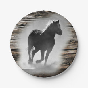 Wild Horse Galloping Paper Plate