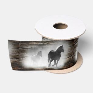 Wild Horse Galloping Satin Ribbon