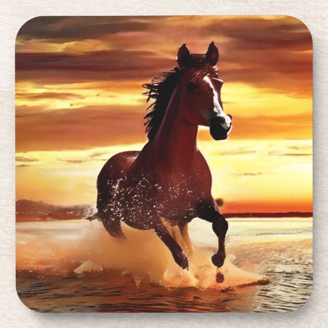 Wild Horse Galloping Through Surf Coaster (Front)