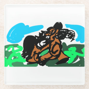 Wild horse glass coaster