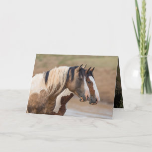 Wild Horse Greeting Card - Painted Friends