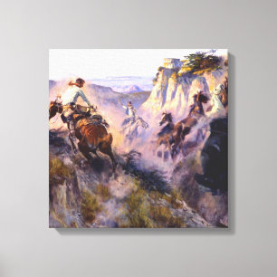 “Wild Horse Hunters” by Charles M Russell Canvas Print