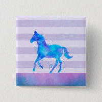 Wild Horse in Blue and Purple Watercolor