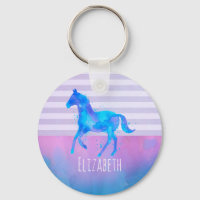 Wild Horse in Blue and Purple Watercolor