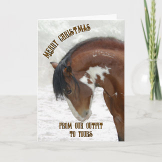 Wild Horse in Snow Christmas Card