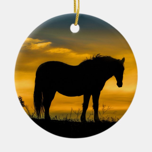 Wild Horse in the Sunrise Ornament (Front)