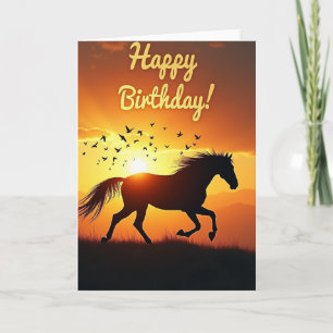 Wild Horse Joyful Birthday Card