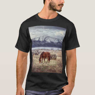 Wild horse: Nevada winter landscape. T-Shirt