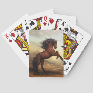 wild horse rearing playing cards
