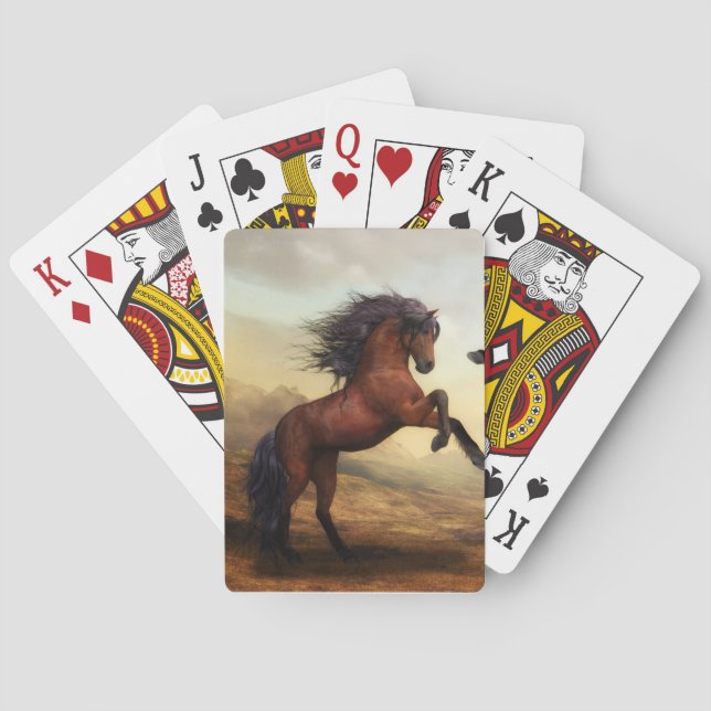 wild horse rearing playing cards (Back)