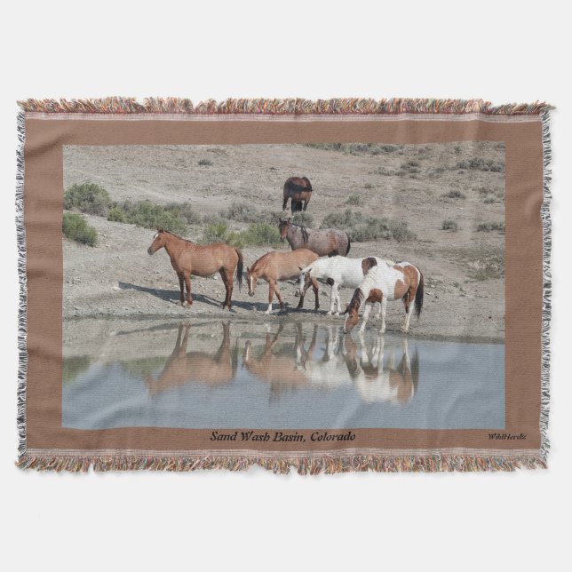 Wild Horse Reflections  Throw Blanket (Front)