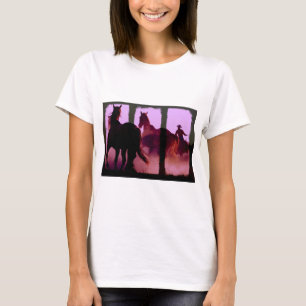 Wild Horse Roundup Triptych T-Shirt