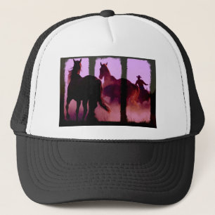 Wild Horse Roundup Triptych Trucker Hat