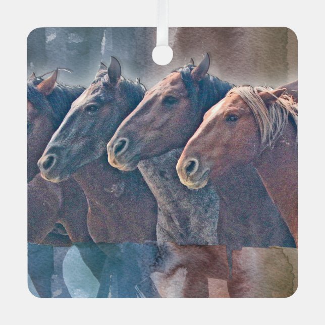 Wild Horse Stampede Ornament (Front)