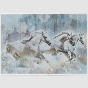 Wild Horse Stampede Western Decoupage Art Tissue Paper