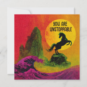 Wild Horse Sunset Encouragement Card