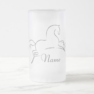 Wild Horse Thunder_Cove Frosted Glass Beer Mug