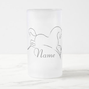 Wild Horse Thunder_Cove Frosted Glass Beer Mug
