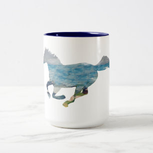 Wild horse Two-Tone coffee mug