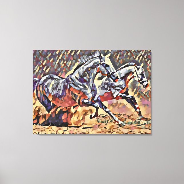Wild Horses abstract Animal western Rodeo Art  Canvas Print (Front)
