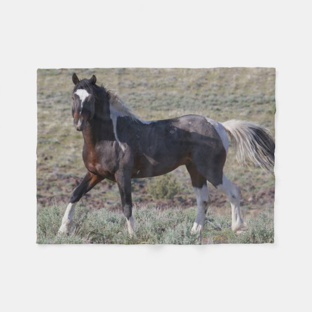 Wild Horses After a Dust Bath Fleece Blanket (Front (Horizontal))