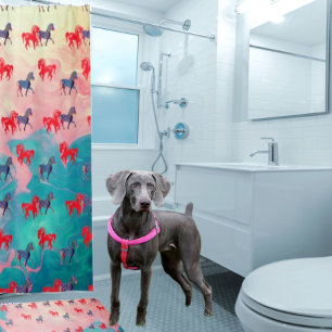 Wild Horses Animal Print Shower Curtain