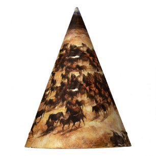 Wild Horses: Artistic Animal Majesty. Party Hat