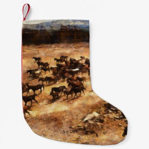 Wild Horses: Artistic Animal Majesty. Small Christmas Stocking