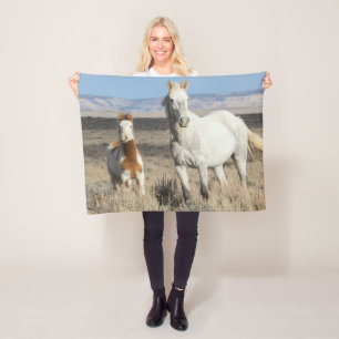 Wild Horses at Home in the Sandwash Basin Fleece Blanket