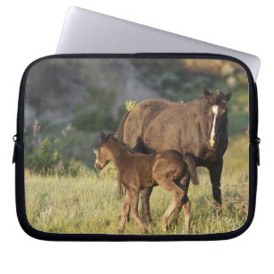 Wild Horses at Theodore Roosevelt National Park Laptop Sleeve