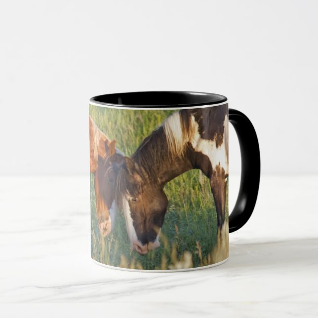 Wild Horses at Theodore Roosevelt National Park Mug (Front Right)