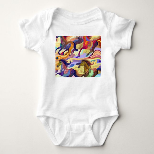 Wild Horses Baby Bodysuit (Front)