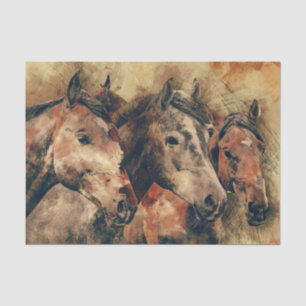 Wild Horses Decoupage 10 x 15 Art Tissue Paper